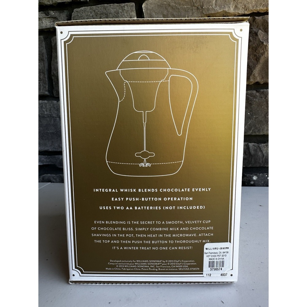 Williams & Sonoma Vintage Style Hot Chocolate Pot Cocoa Frother Carafe 32oz NEW - Picture 2 of 3